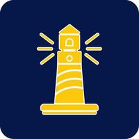 Lighthouse Glyph Square Two Color Icon vector