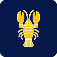 Lobster Glyph Square Two Color Icon vector