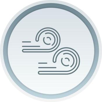 viento lineal botón icono vector