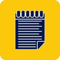 Notepad Glyph Square Two Color Icon vector