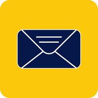 Mail Glyph Square Two Color Icon vector