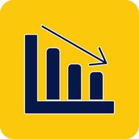 Line chart Glyph Square Two Color Icon vector