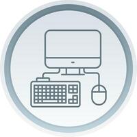 Computer Linear Button Icon vector