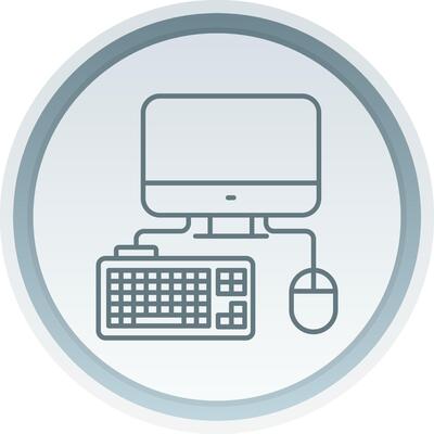 Computer Linear Button Icon