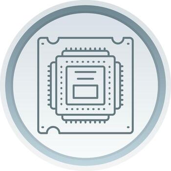 procesador lineal botón icono vector