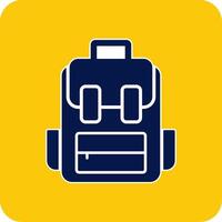 Backpack Glyph Square Two Color Icon vector