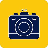 Photo Camera Glyph Square Two Color Icon vector