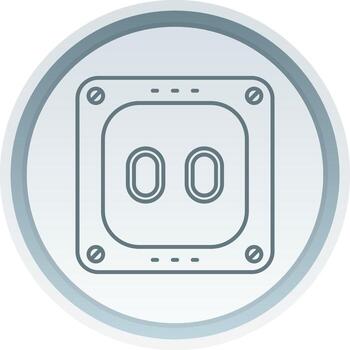 enchufe lineal botón icono vector