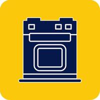 Electric Stove Glyph Square Two Color Icon vector