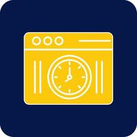 Clock Glyph Square Two Color Icon vector