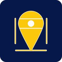Location Glyph Square Two Color Icon vector