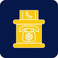 Telephone Booth Glyph Square Two Color Icon vector