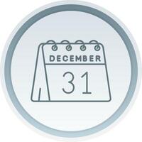 31st of December Linear Button Icon vector