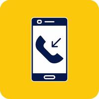 Incoming Call Glyph Square Two Color Icon vector