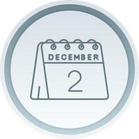 2nd of December Linear Button Icon vector