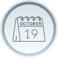19th of October Linear Button Icon vector