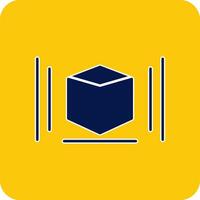 3d Modeling Glyph Square Two Color Icon vector
