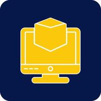 3d Modeling Glyph Square Two Color Icon vector
