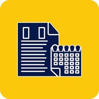 Time Management Glyph Square Two Color Icon vector