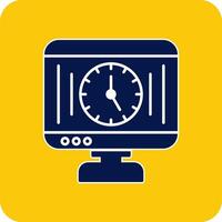 Time Management Glyph Square Two Color Icon vector