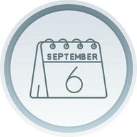 6th of September Linear Button Icon vector