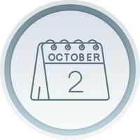 2nd of October Linear Button Icon vector