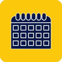 Calendar Glyph Square Two Color Icon vector