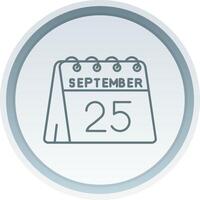 25 de septiembre lineal botón icono vector