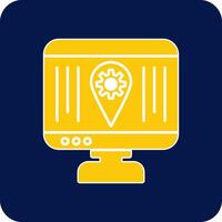 Localization Glyph Square Two Color Icon vector