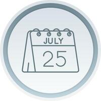 25th of July Linear Button Icon vector