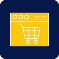 Shopping Cart Glyph Square Two Color Icon vector