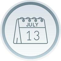 13 de julio lineal botón icono vector