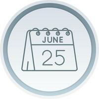 25th of June Linear Button Icon vector