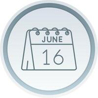 16th of June Linear Button Icon vector