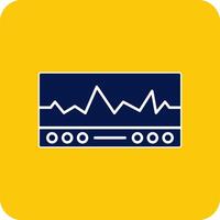 EKG Glyph Square Two Color Icon vector