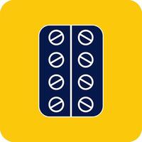 Pill Glyph Square Two Color Icon vector