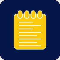 Note Pad Glyph Square Two Color Icon vector