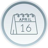 16th of April Linear Button Icon vector