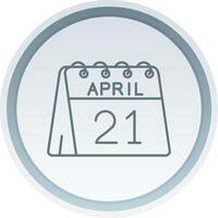 21st of April Linear Button Icon vector