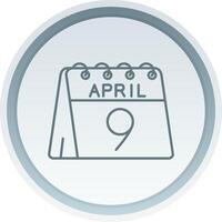 9th of April Linear Button Icon vector