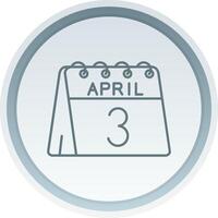 3rd of April Linear Button Icon vector