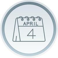 4to de abril lineal botón icono vector