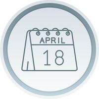 18th of April Linear Button Icon vector