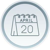 20th of April Linear Button Icon vector