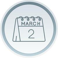 2nd of March Linear Button Icon vector