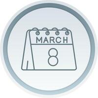 8th of March Linear Button Icon vector