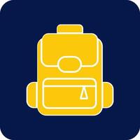 Backpack Glyph Square Two Color Icon vector