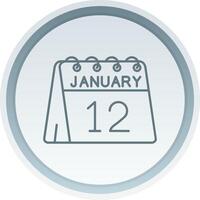 12th of January Linear Button Icon vector