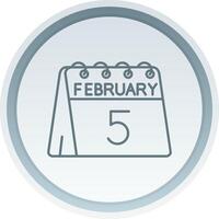 5th of February Linear Button Icon vector