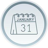 31 de enero lineal botón icono vector